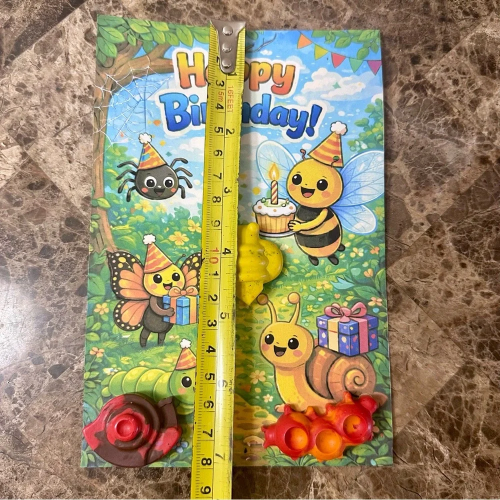 Handmade Bug Themed Crayon Birthday Card NEW